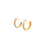 A pair of Rose Gold Zirconia Stones Huggies Earrings featuring a row of clear gemstones on the outer edge, displayed against a plain white background.